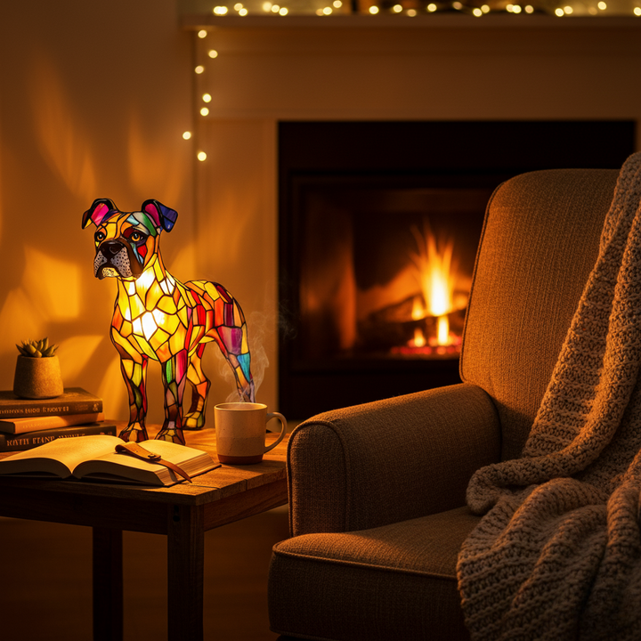 Candeeiro em forma de cão