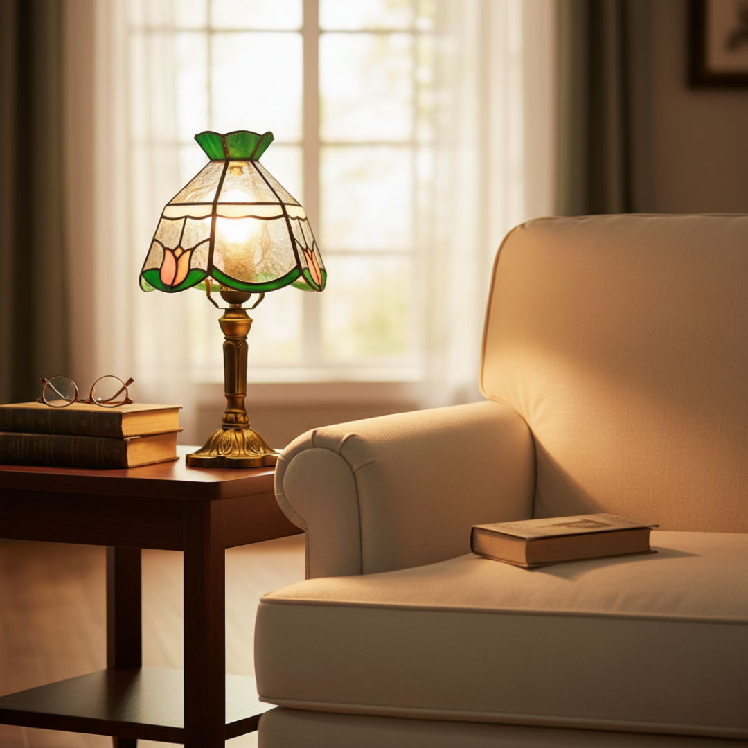 Candeeiro de Mesa Barroco Antigo com LED