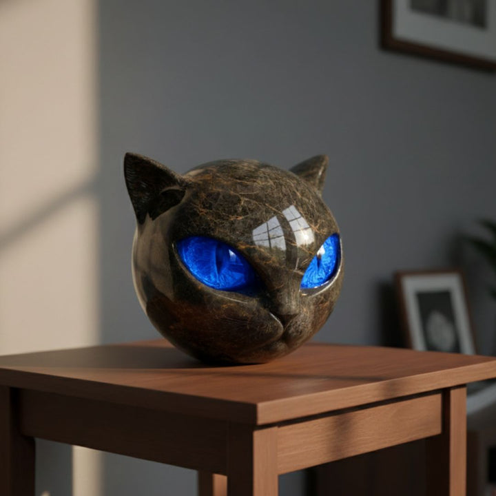 O gato Guardião Negro de Pedra