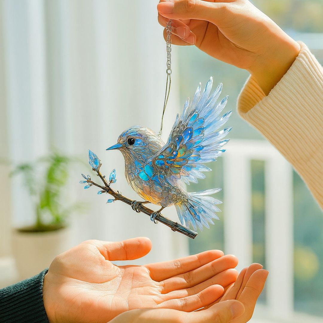 Espírito Pássaro Azul  - Um Momento de Brilho Artesanal para a Sua Casa