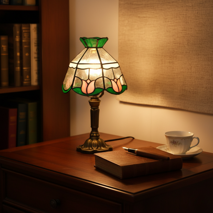 Candeeiro de Mesa Barroco Antigo com LED