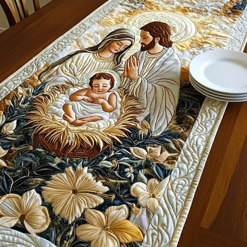 Caminho de mesa acolchoado - Manjedoura Divina