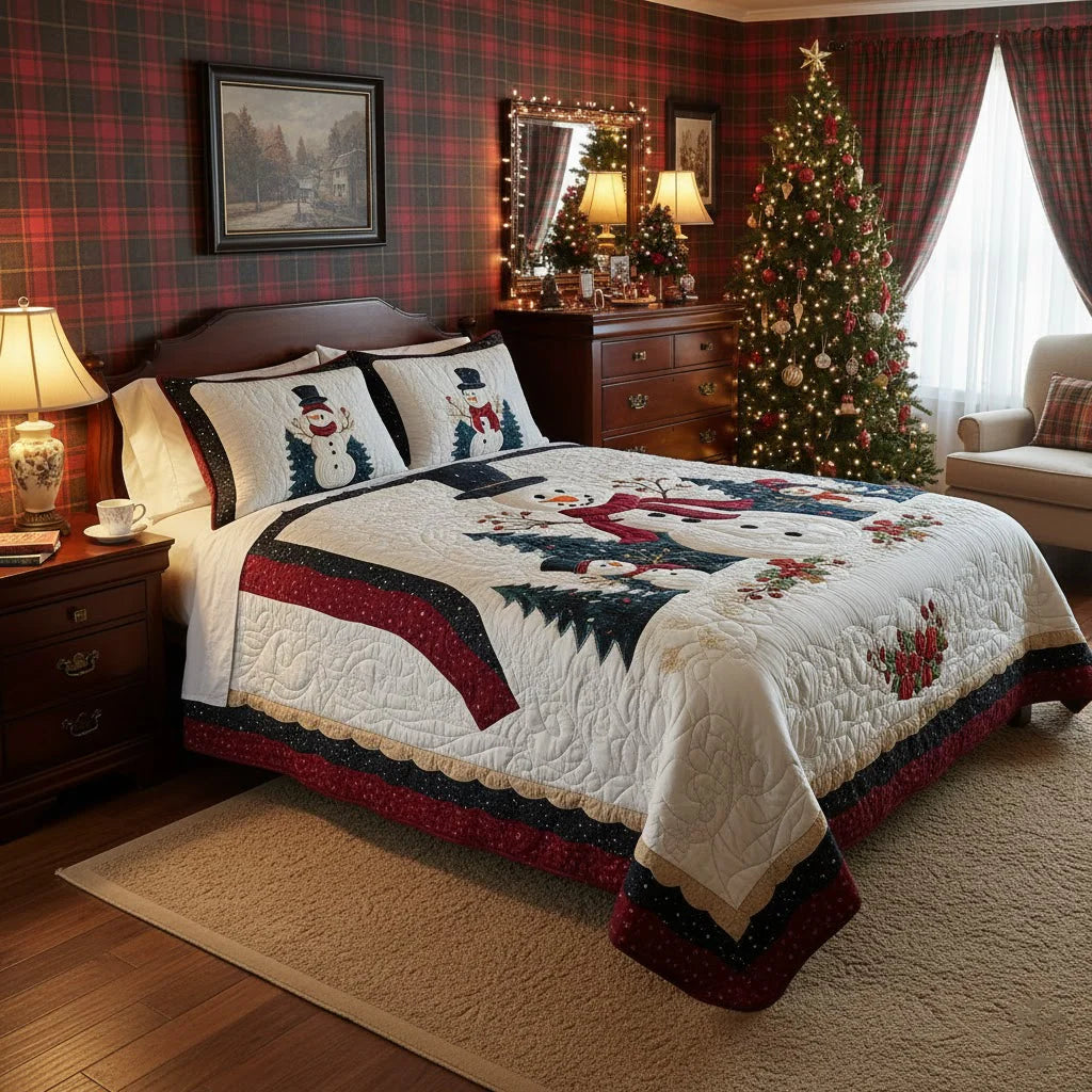 Conjunto de roupa de cama acolchoada de 3 peças - Amigos Gelados