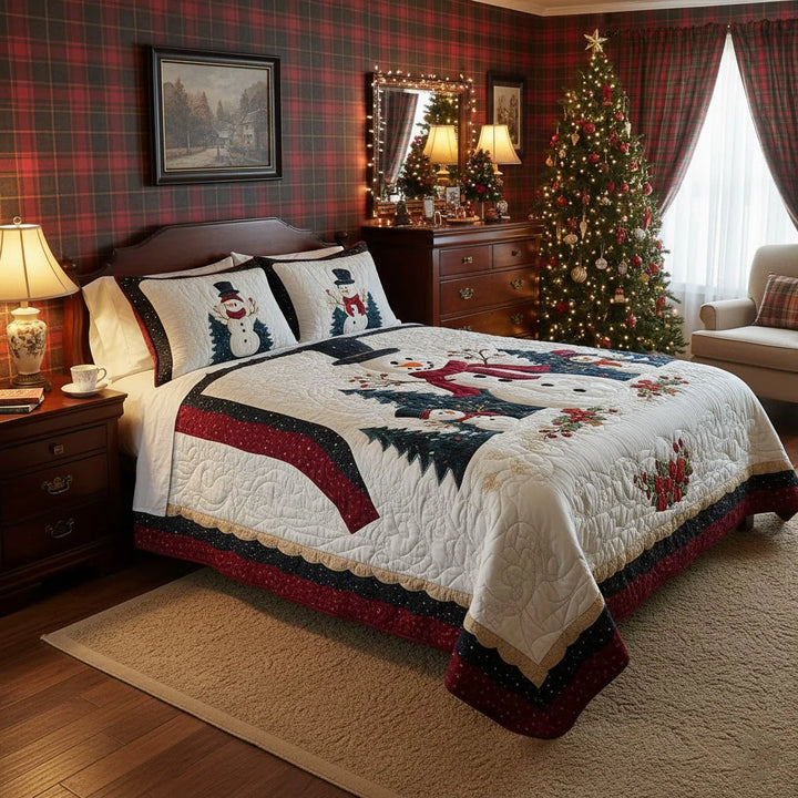 Conjunto de roupa de cama acolchoada de 3 peças - Amigos Gelados