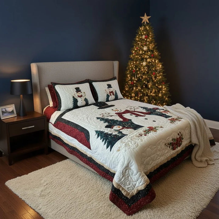 Conjunto de roupa de cama acolchoada de 3 peças - Amigos Gelados