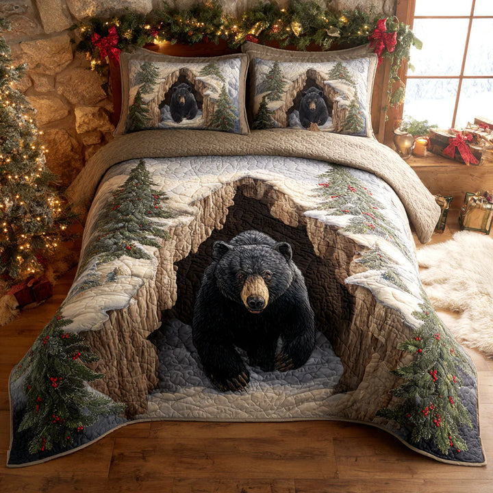 Conjunto de roupa de cama acolchoada de 3 peças - Refúgio de Férias