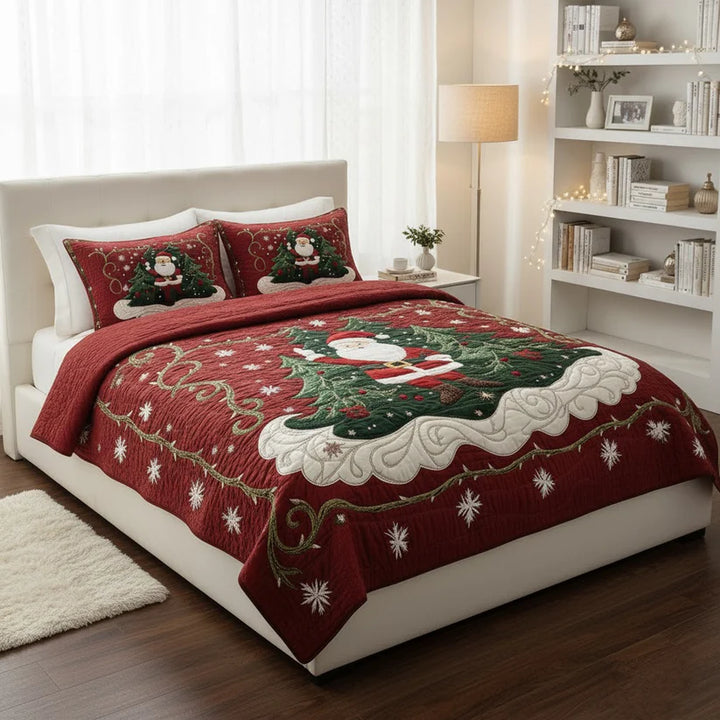 Conjunto de roupa de cama acolchoada de 3 peças - O Mundo da Oficina do Pai Natal