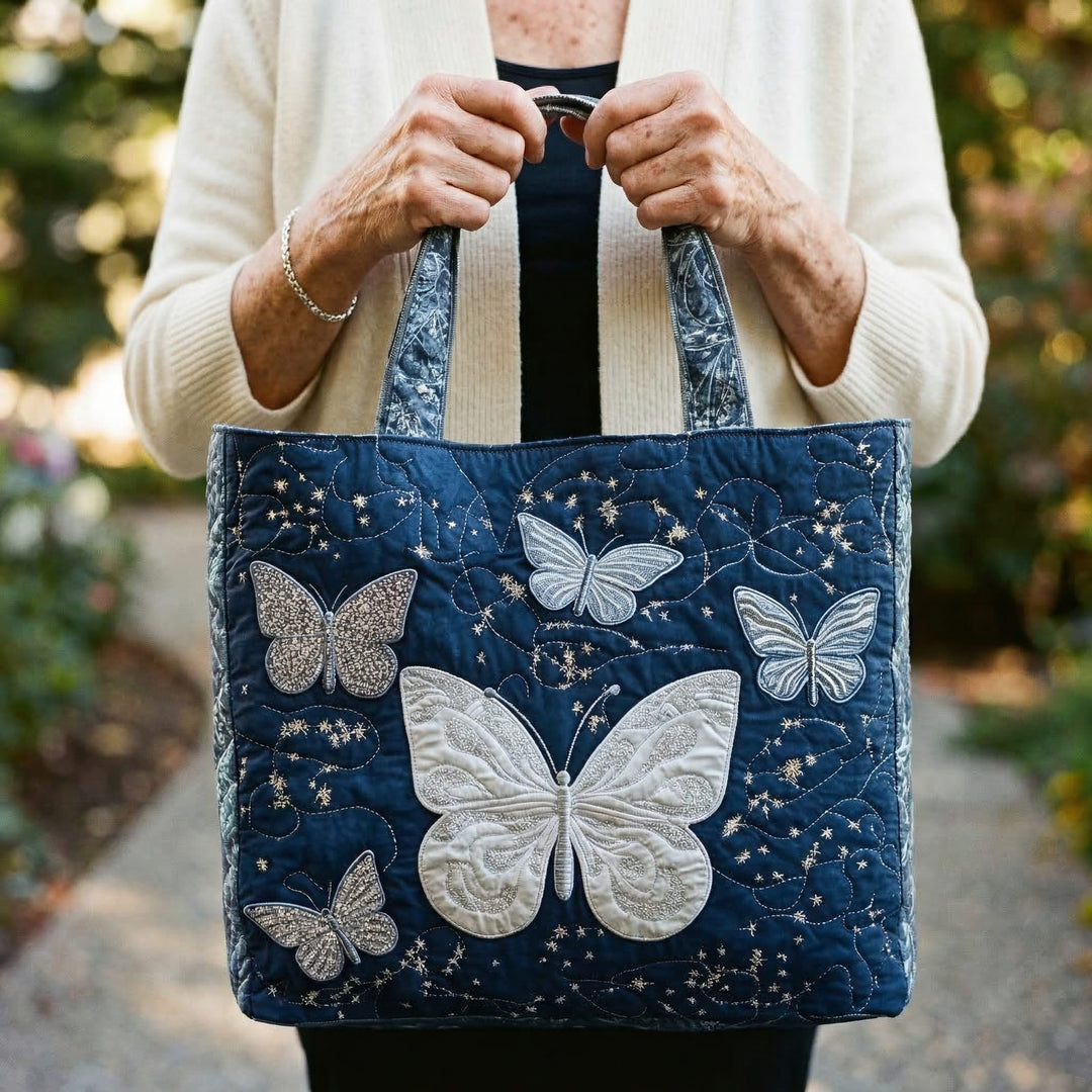 Mala Artesanal Borboleta Prateada