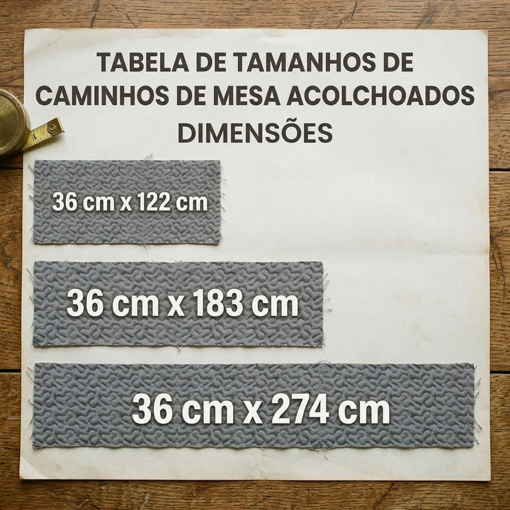 Caminho de mesa acolchoado - Camadas de Amor