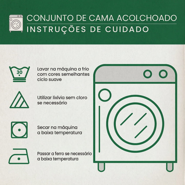 Conjunto de roupa de cama acolchoada de 3 peças - Trilhos Sombrios